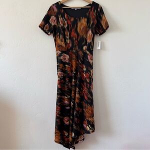 NWT Dressbarn Black and Brown High Low Dress Women’s 14 with adjustable Belt